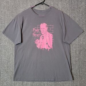 Pink Freud T-Shirt Mens L Gray Short Sleeve Crewneck Pink Floyd The Wall Humor